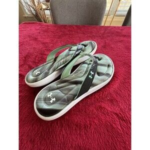 Under Armour 4D Foam  Flip Flop Sandals Women's US Size 8 Green And Black